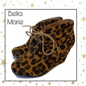 Bella Marie Cheetah Wedge Booties 6